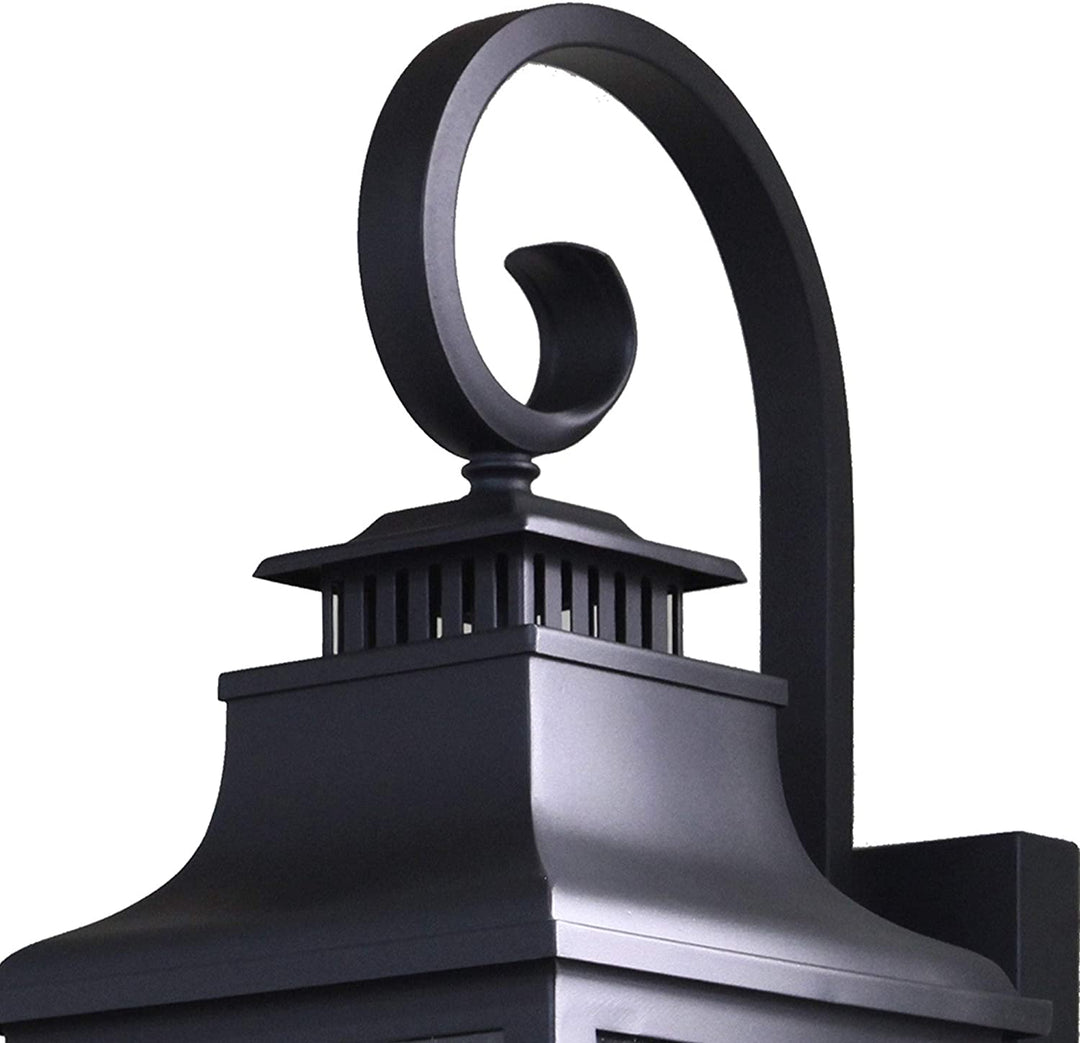 2 Light Exterior Lighting Black Finish Metal Water Resistant