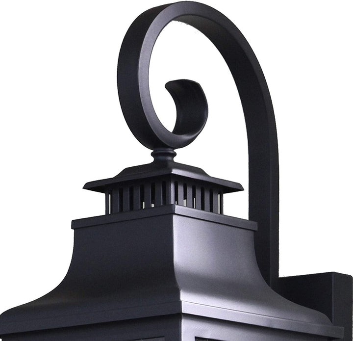 2 Light Exterior Lighting Black Finish Metal Water Resistant