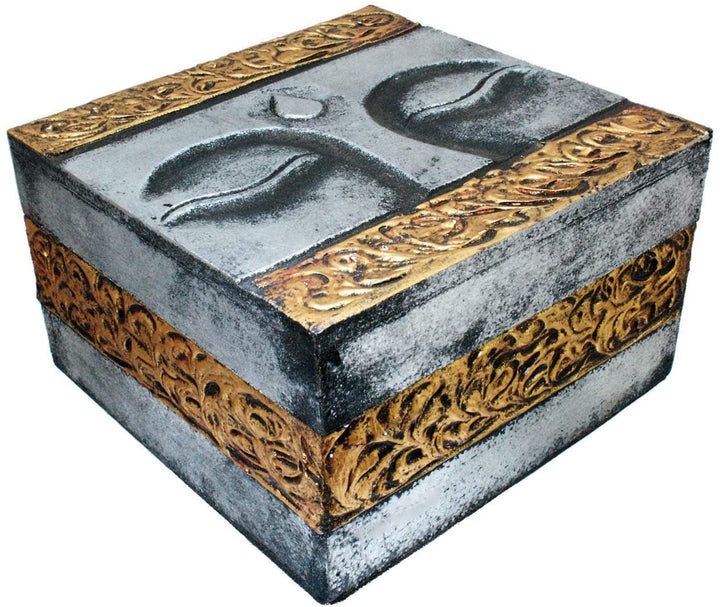 Gold Silver 'Buddha Eyes' Box (Indonesia) Color Modern