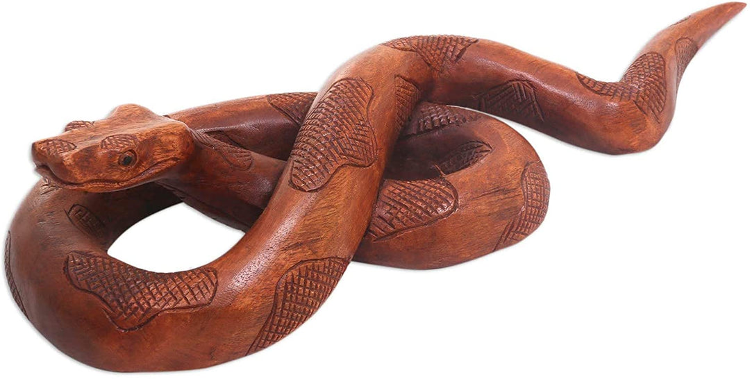 Handmade Wood Sculpture 'Sanca' (Indonesia)