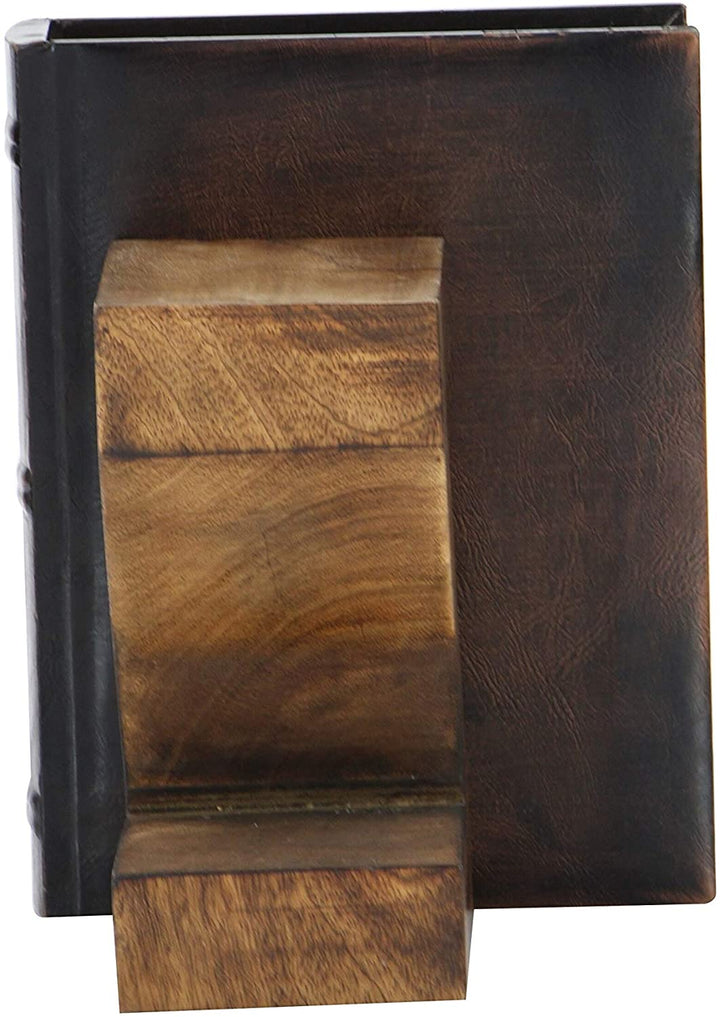 MISC Z' Wide Book End Pair Brown Industrial Wood