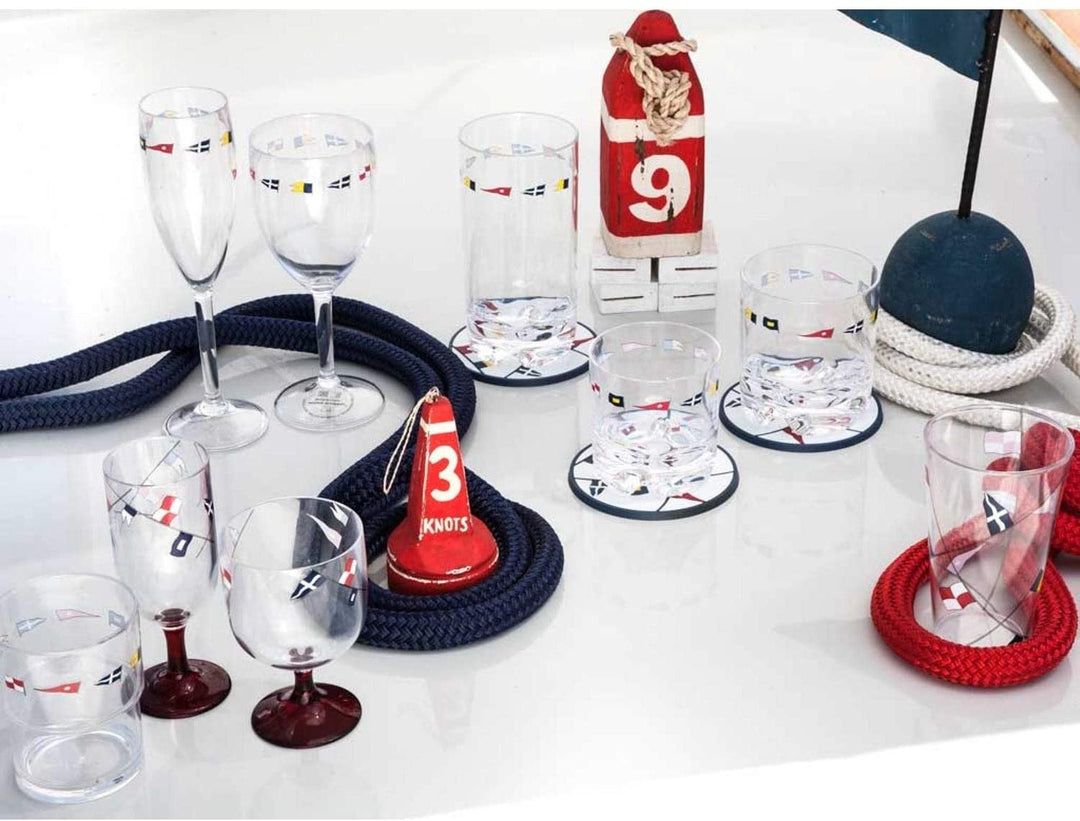 Beverage Glass Set 6 Clear Acrylic - Diamond Home USA