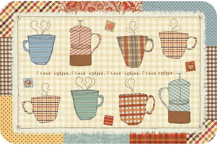 Plastic Wipe Clean Placemats Patchwork fe (Set 4) Color