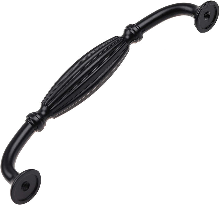 10 Pack 5 inch Center Fluted Cabinet Pull Black Modern Contemporary Metal Matte - Diamond Home USA