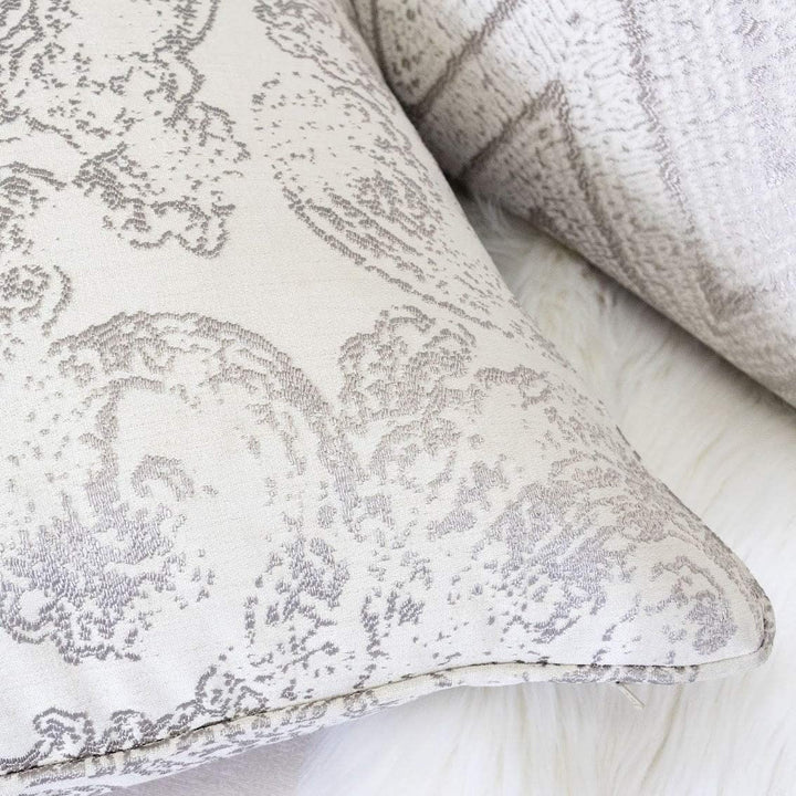 Cozy Paisley Throw Pillow Cover Insert Grey Polyester Single - Diamond Home USA