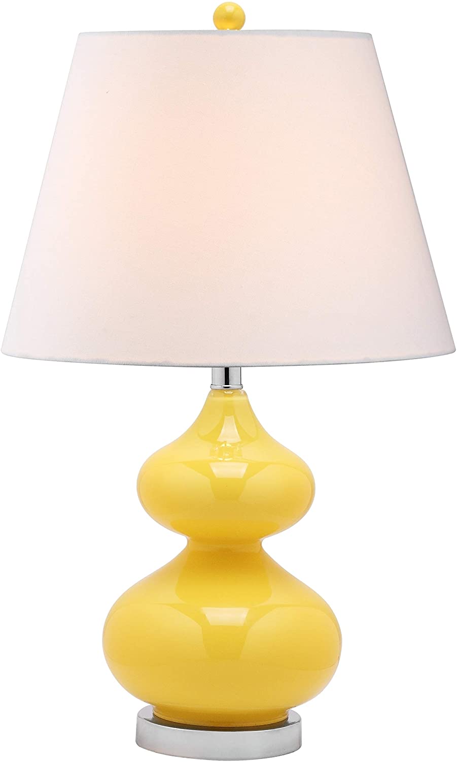 Lighting 24 inch Eva Yellow Double Gourd Glass Table Lamp Modern Contemporary Transitional Bulbs Included - Diamond Home USA