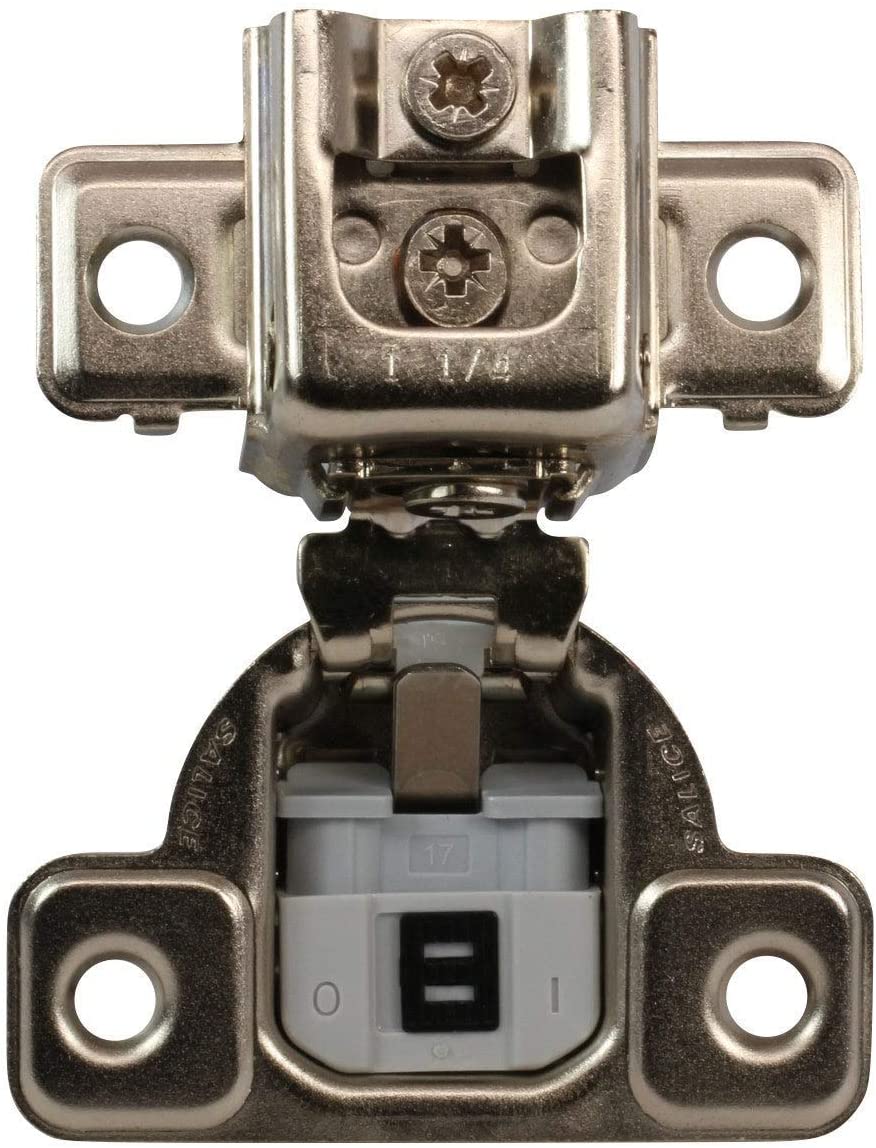 106 degree 1/2 inch Overlay Soft Close Screw Face Frame Hinge (Case 25) Metal Silver Finish