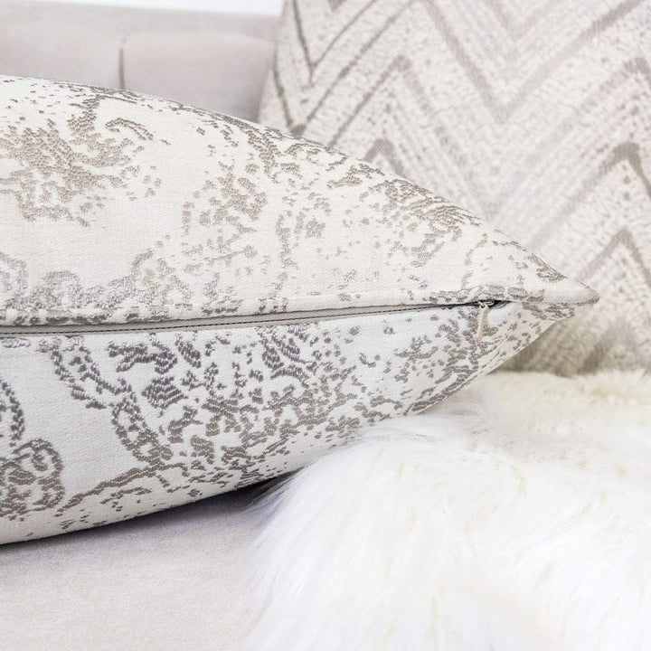 Cozy Paisley Throw Pillow Cover Insert Grey Polyester Single - Diamond Home USA