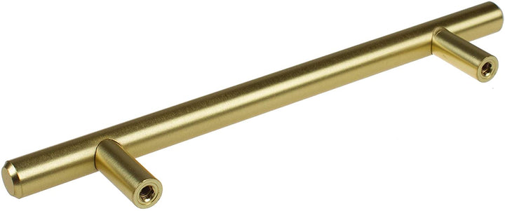 5 inch CC 7 375 inch Long Solid Satin Gold Cabinet Bar Pulls (Pack 10) Metal Finish - Diamond Home USA