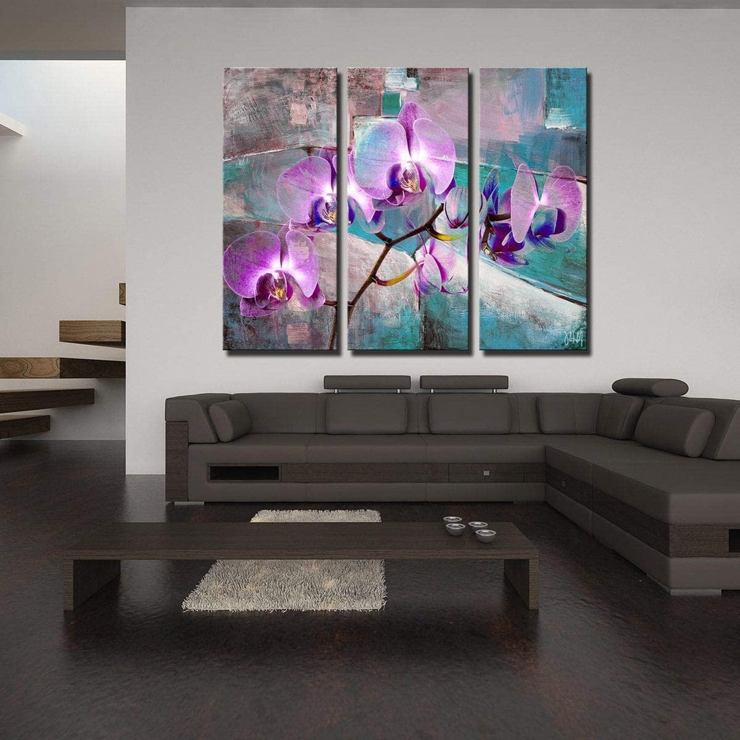 Canvas Wall Art Set Blue Brown Purple Modern Contemporary