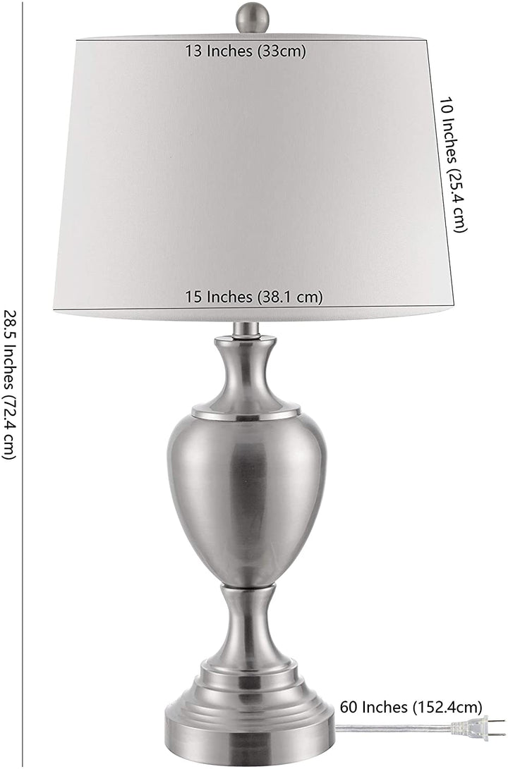 Lighting 28 inch Poppy Iron Table Lamp 15" X 28" Silver Modern Contemporary Traditional Chrome Bulbs Included - Diamond Home USA