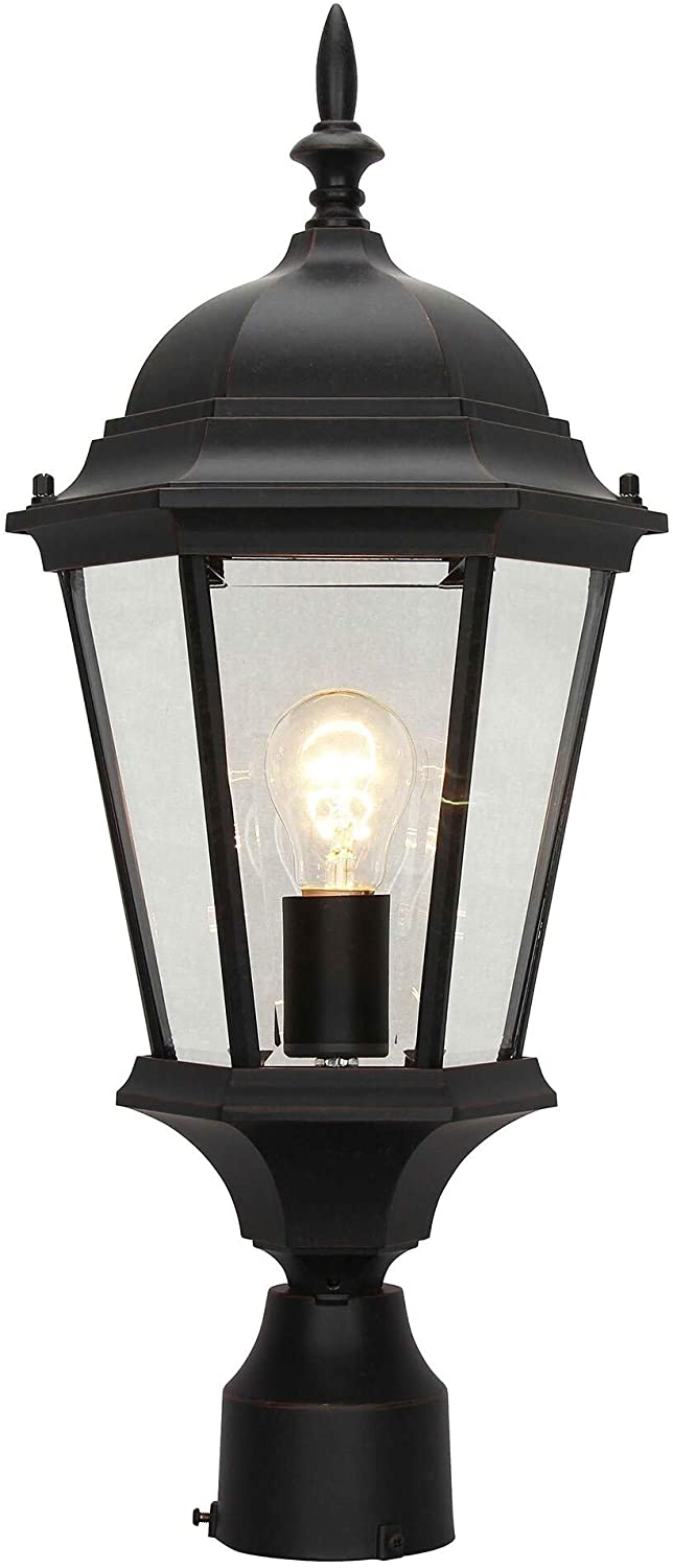 1 Light Outdoor Post Lantern Oil Rubbed Bronze