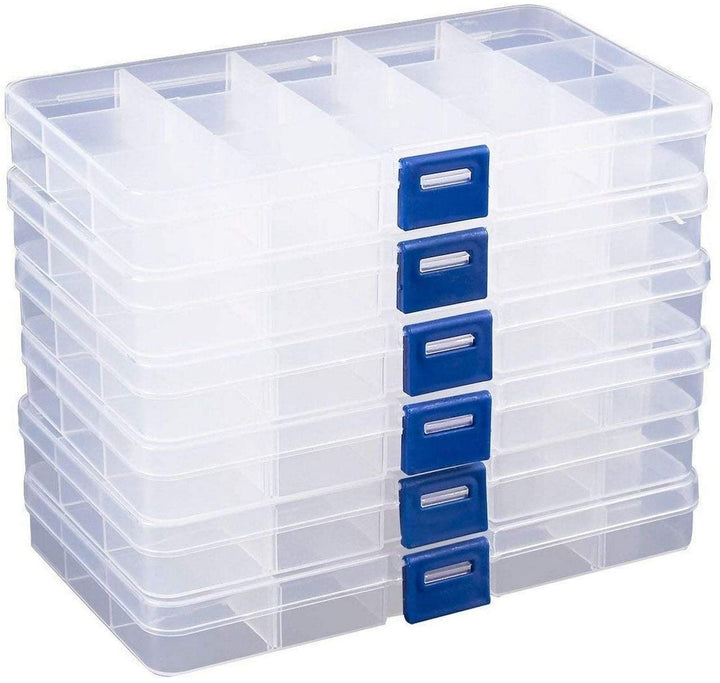 Clear Jewelry Box 6 Pack Plastic Bead Storage Container