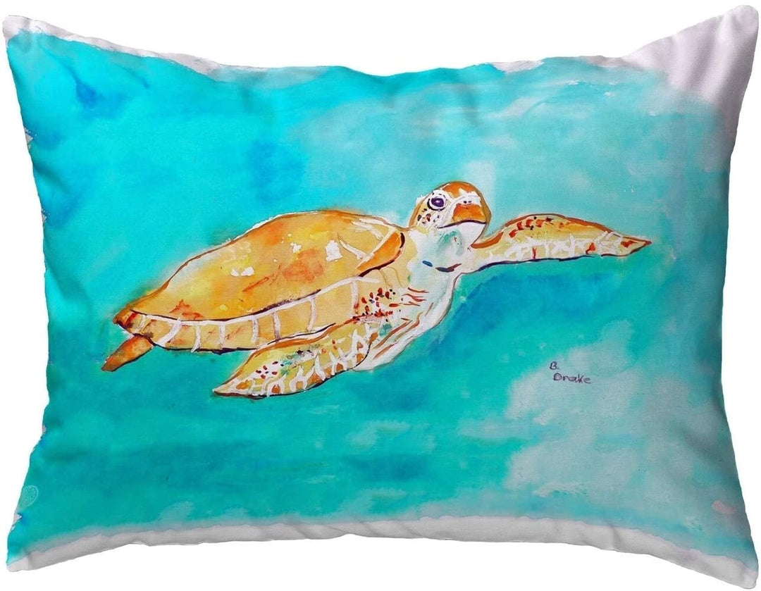 Brown Sea Turtle Small No Cord Pillow 11x14 Color Graphic