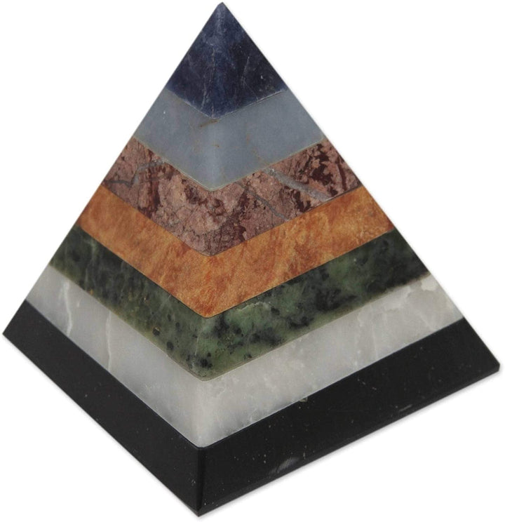 Positive Spirituality' Sculpture (Peru) Black Blue Red Stone