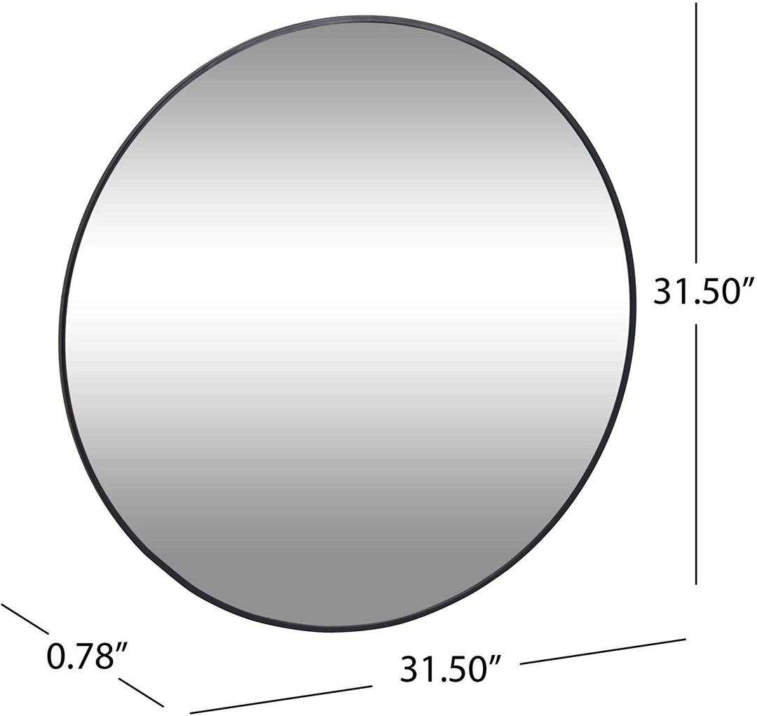 Contemporary Circular Wall Mirror 31 50" H X W 0 78" D Black Modern - Diamond Home USA