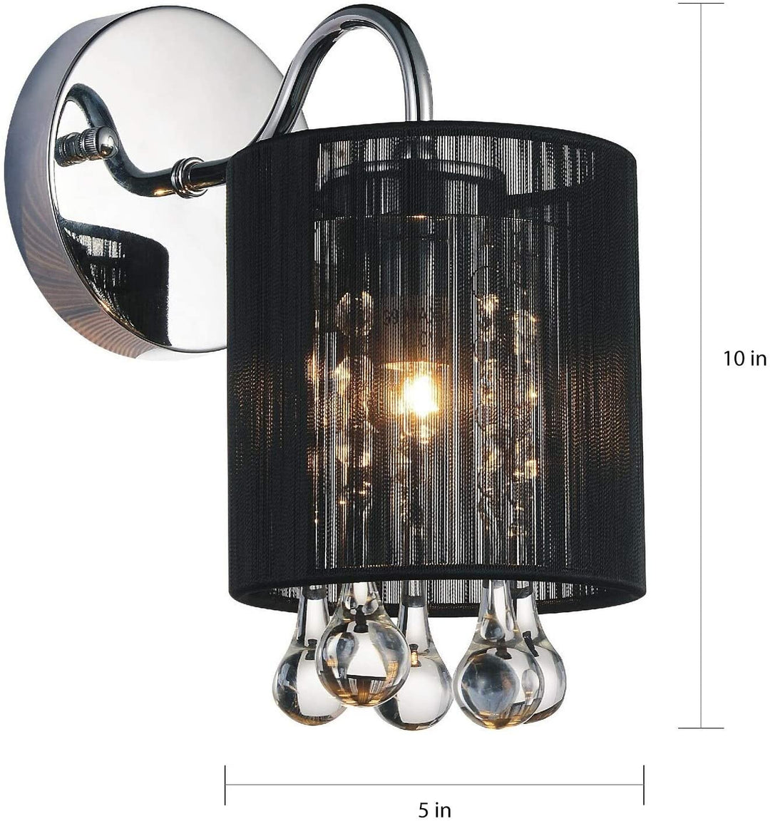 Chrome 1 Light Wall Sconce Glam Stainless Steel - Diamond Home USA