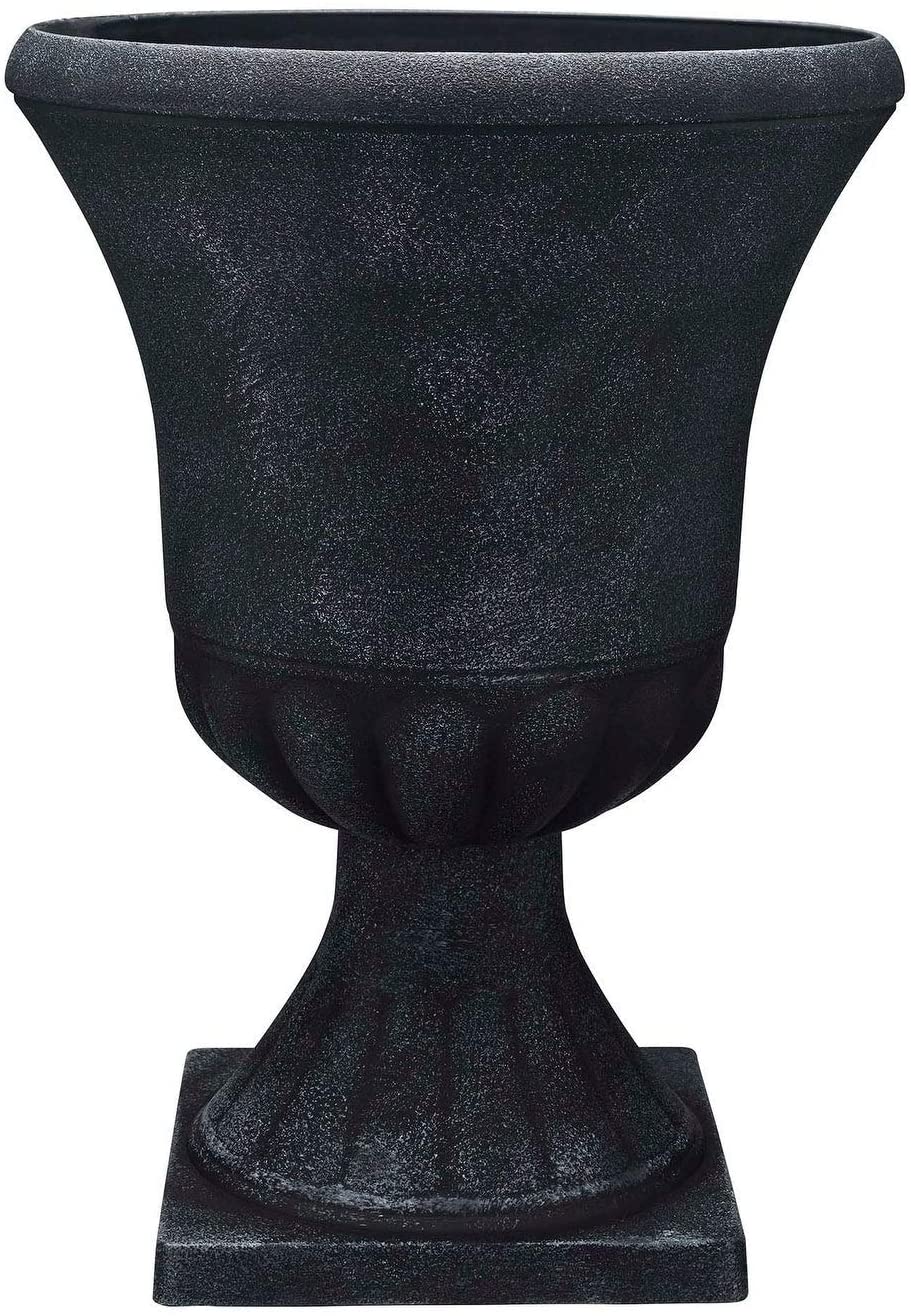 21" Urn Weathered Black Traditional Round