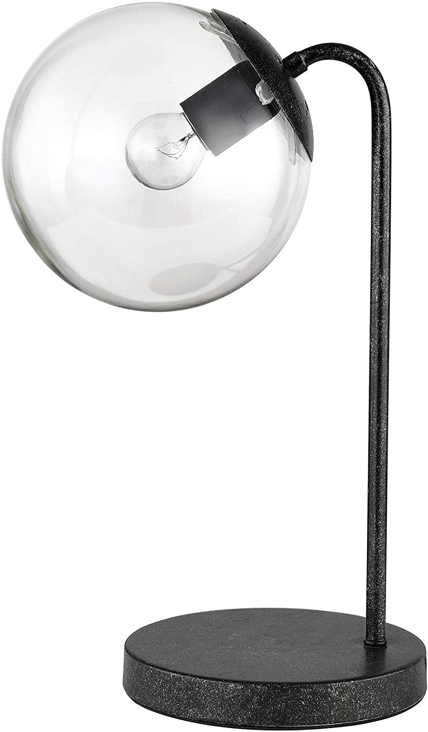 Aged Silver Glass Sphere Table Lamp (Includes Edison Bulb) Grey Industrial Modern Contemporary Bulbs Included Dimmable - Diamond Home USA