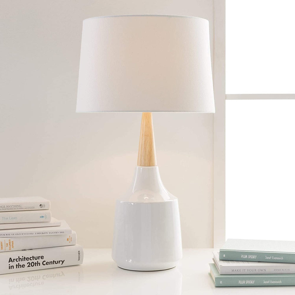 Contemporary Table Lamp Beige White Mid Century Modern Scandinavian - Diamond Home USA