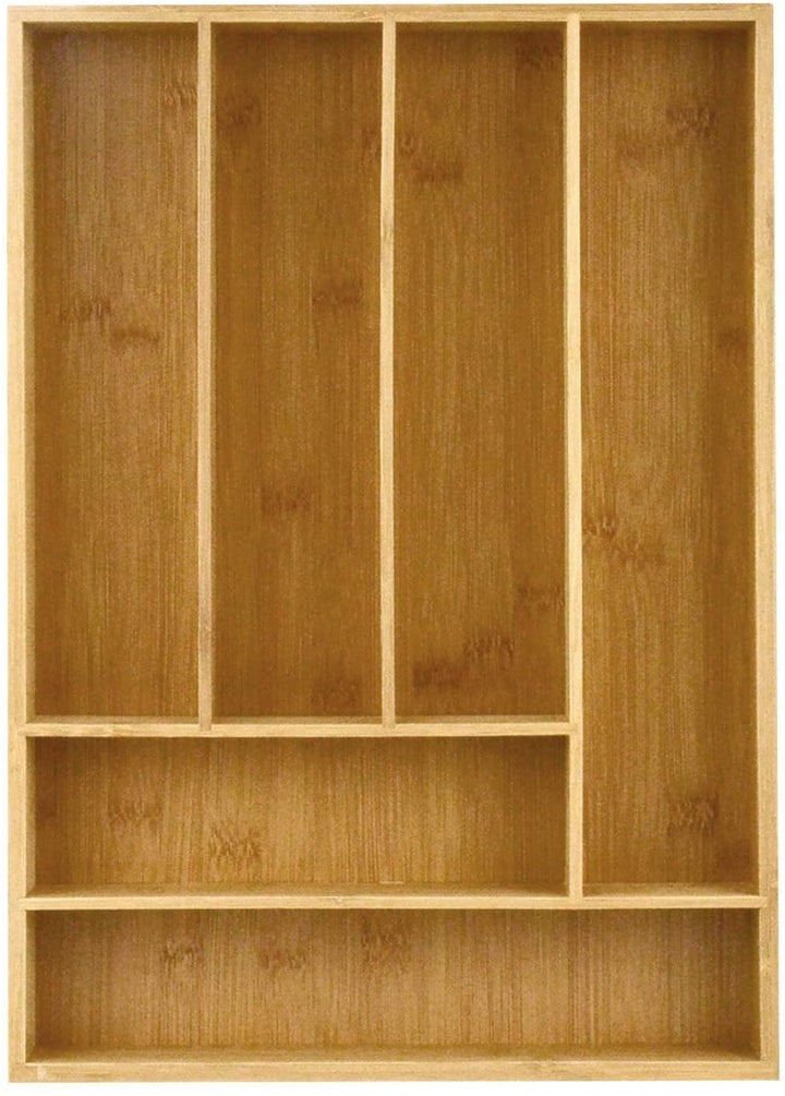 Bamboo Utility Drawer 6 Slot Organizer Cutlery Tray Bronze