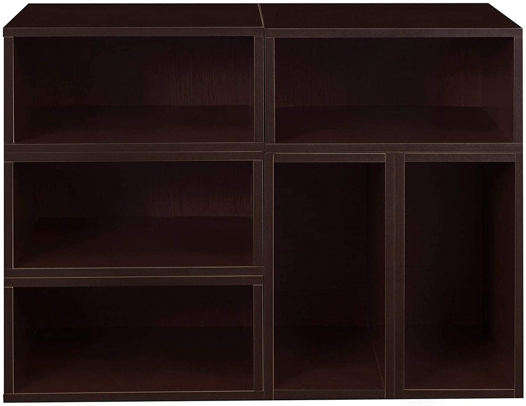 Storage Set 6 Half Size Cubes Truffle Modern Contemporary Laminate Finish - Diamond Home USA