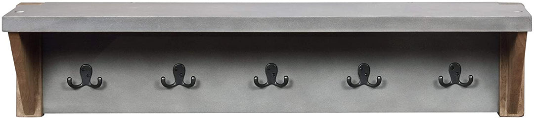 Enchanted Acre 40 inch Coat Hook Shelf Grey MDF