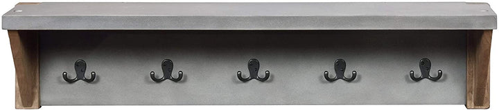 Enchanted Acre 40 inch Coat Hook Shelf Grey MDF