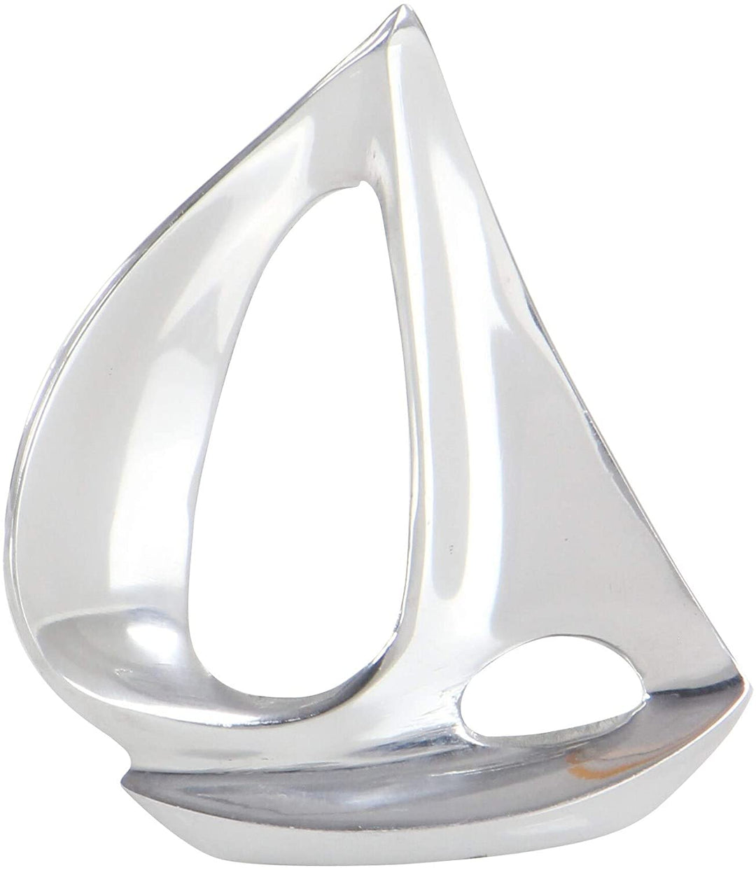 3 Piece Silvertone Sailboat Sculpture Set Silver Metal - Diamond Home USA