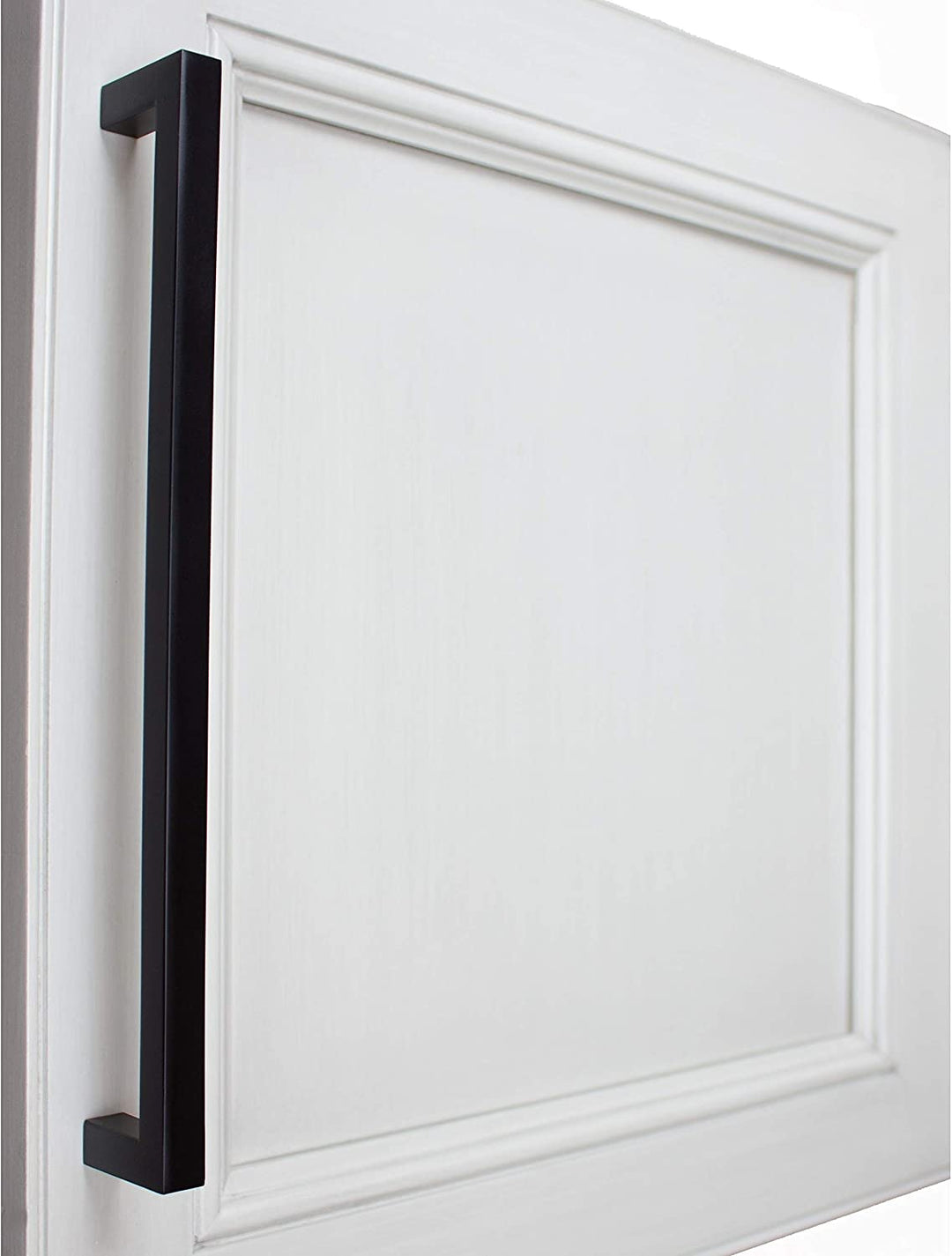 10 Pack 8 3/4 inch Center Solid Square Bar Pull Black Modern Contemporary Metal Matte - Diamond Home USA