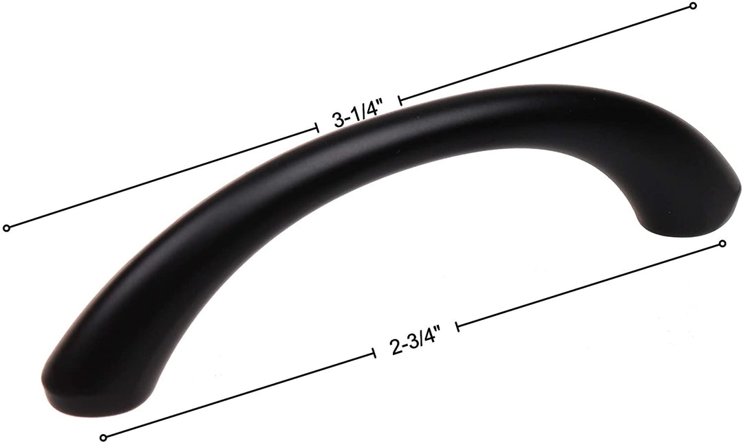 10 Pack 2 3/4 inch Center Modern Loop Cabinet Pull Black Contemporary Zinc Matte - Diamond Home USA