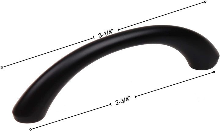 10 Pack 2 3/4 inch Center Modern Loop Cabinet Pull Black Contemporary Zinc Matte - Diamond Home USA