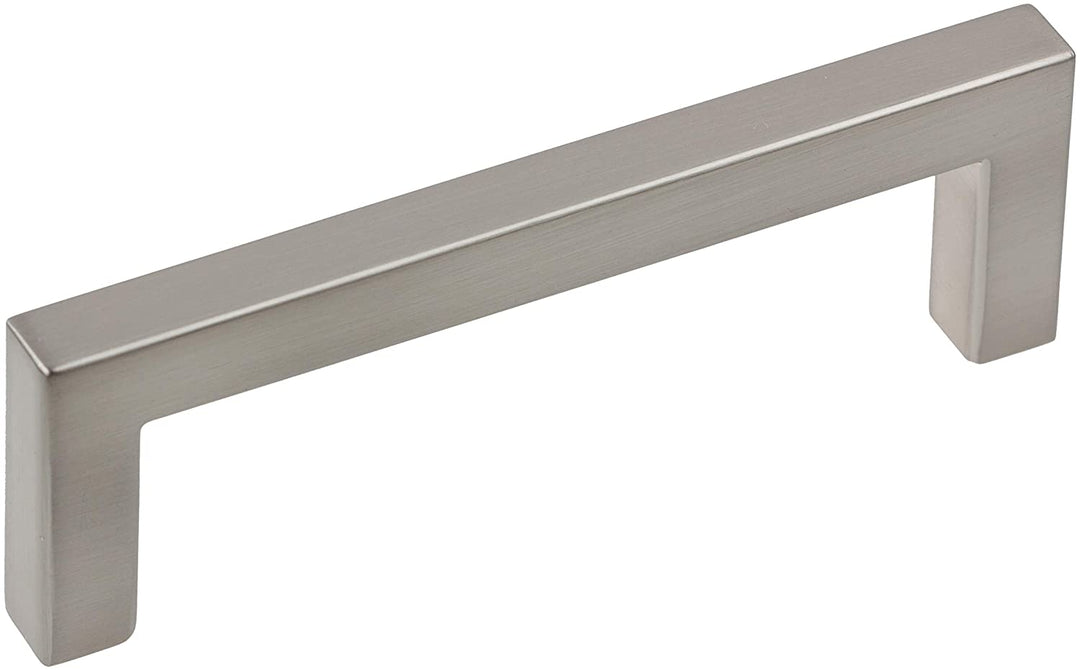 3 75 inch CC Satin Nickel Solid Square Cabinet Bar Pull
