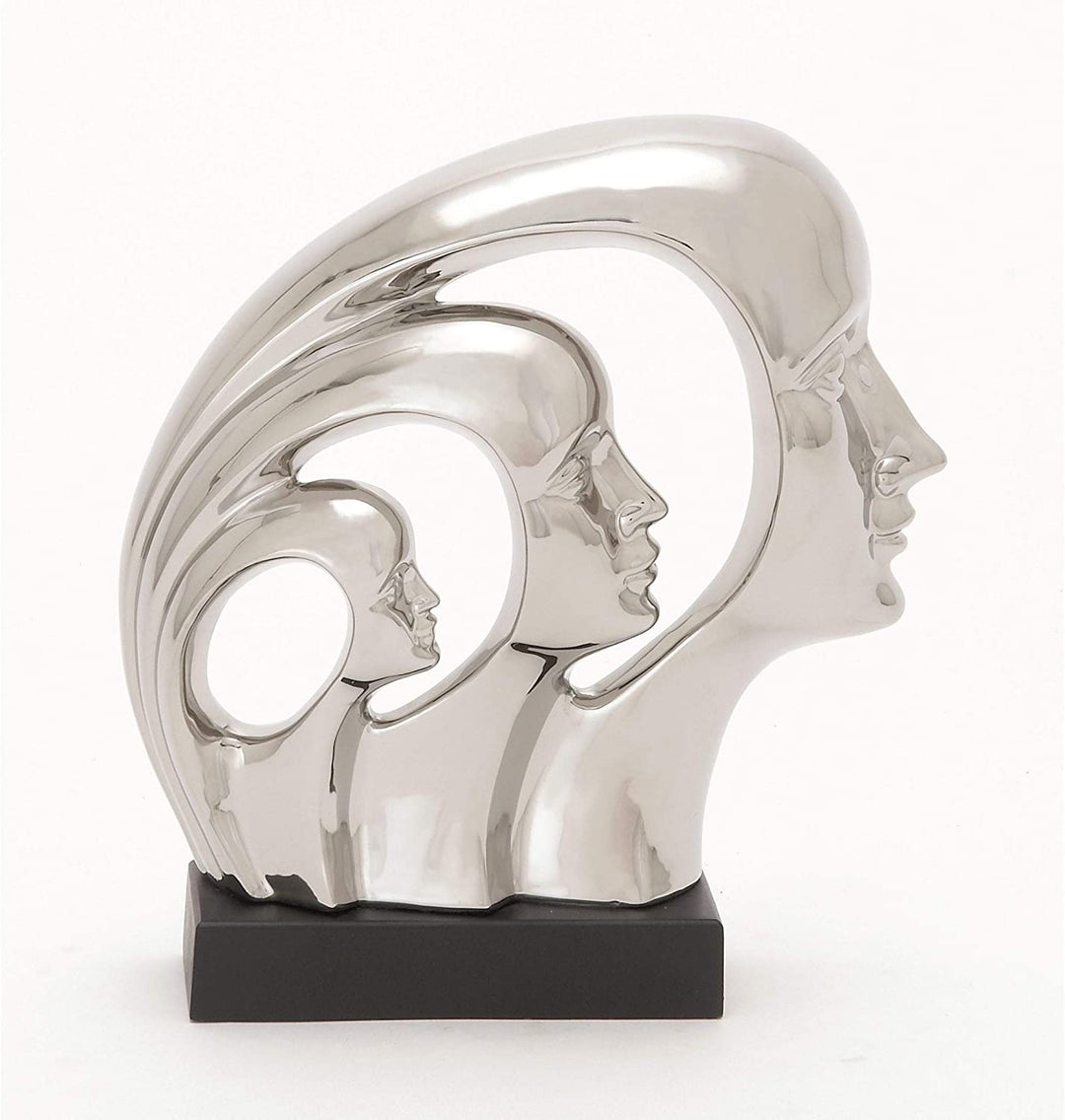 Ceramic Wood Sculpture Black Silver