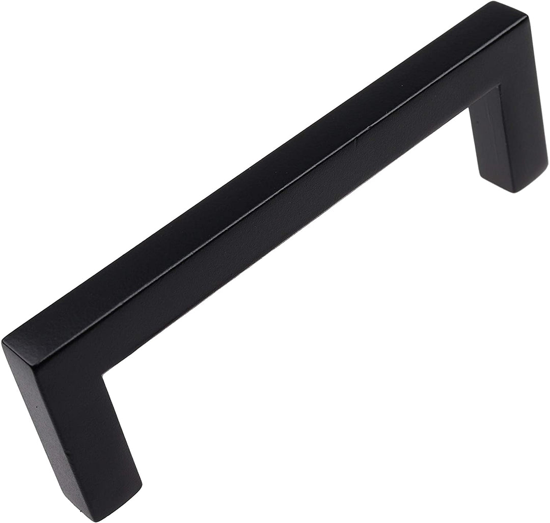 25 Pack 3 3/4 inch Center Solid Square Cabinet Pull Black