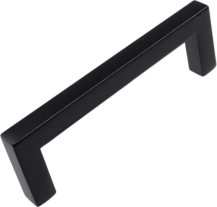 25 Pack 3 3/4 inch Center Solid Square Cabinet Pull Black