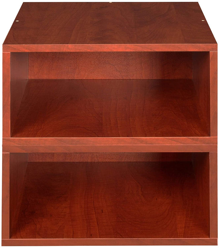 Storage Set 2 Half Size Cubes Warm Cherry Orange Modern Contemporary Laminate Wood Finish - Diamond Home USA