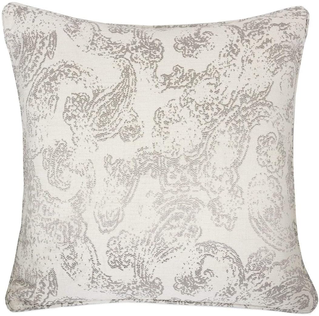 Cozy Paisley Throw Pillow Cover Insert Grey Polyester