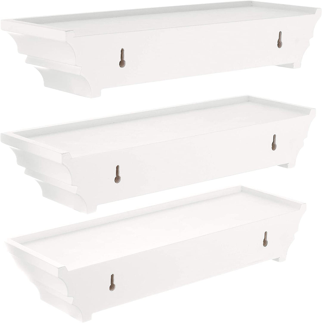 Kg Wall Shelf Set 3 White 16" - Diamond Home USA