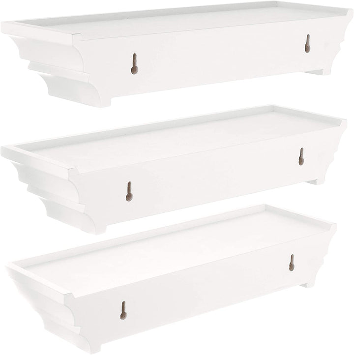 Kg Wall Shelf Set 3 White 16" - Diamond Home USA