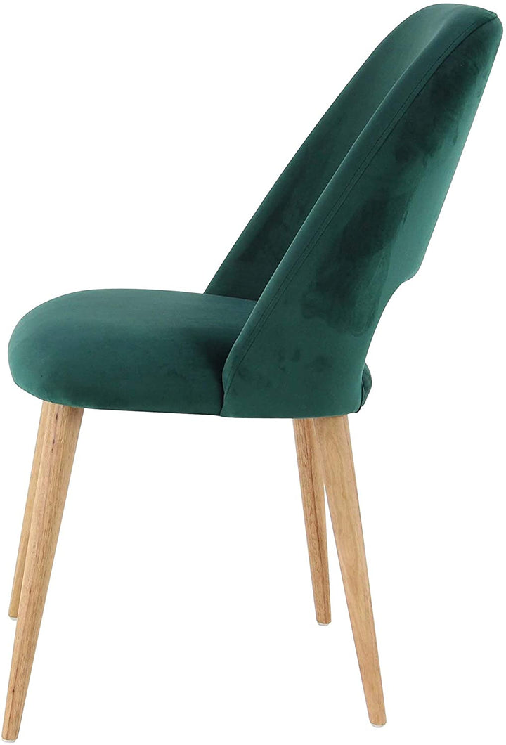 Modern Green Wood Fabric Cushioned Dining Chair Contemporary Upholstered - Diamond Home USA