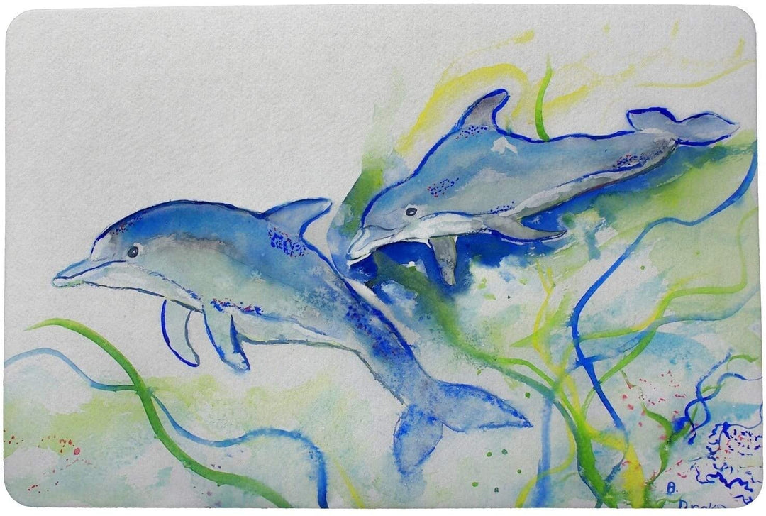 Dolphins Door Mat 18x26 Color Coastal Rectangle Polyester