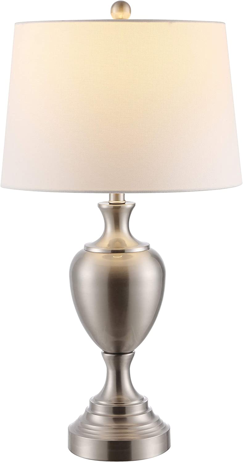 Lighting 28 inch Poppy Iron Table Lamp 15" X 28" Silver Modern Contemporary Traditional Chrome Bulbs Included - Diamond Home USA