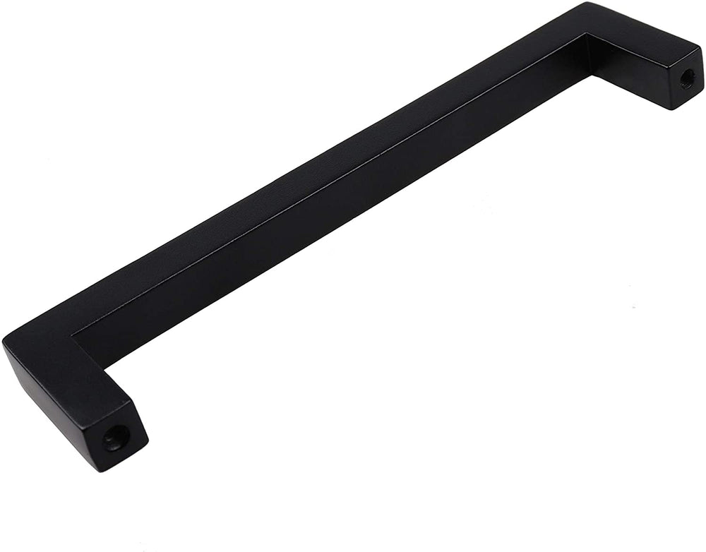 5 Pack 5 inch Center Solid Square Bar Pull Black Modern Contemporary Metal Matte - Diamond Home USA