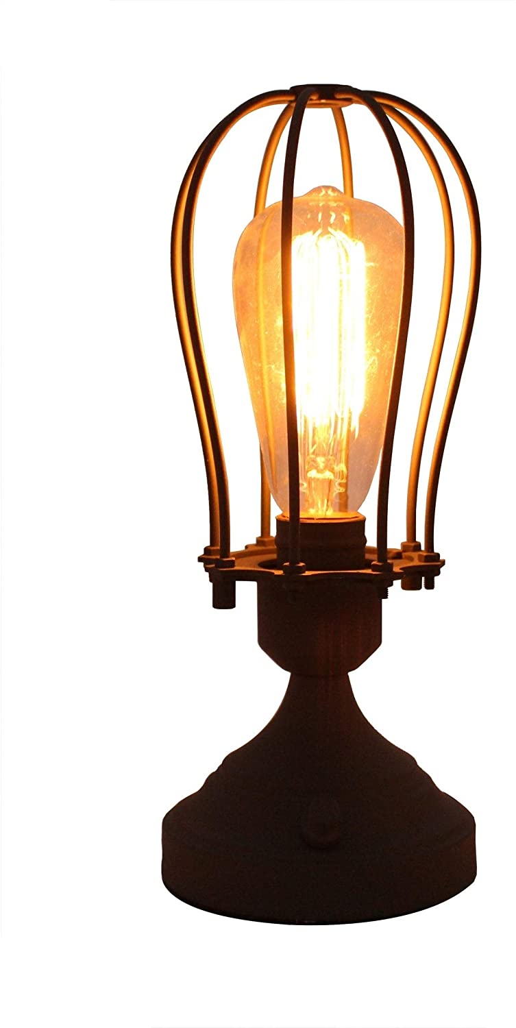 MISC Industrial Cage Table Lamp Charcoal Gray Grey