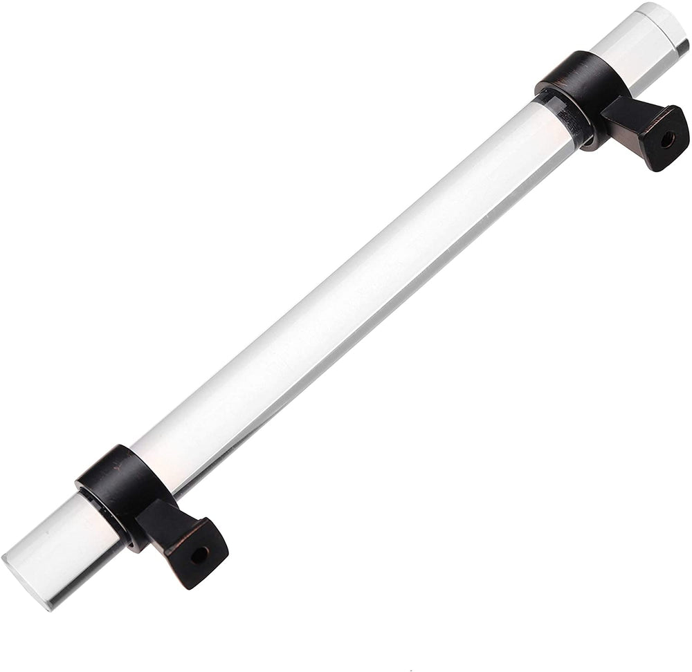 10 Pack 5 inch Center Acrylic Cabinet Pull Clear Modern Contemporary Oil Rubbed - Diamond Home USA