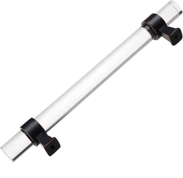 10 Pack 5 inch Center Acrylic Cabinet Pull Clear Modern Contemporary Oil Rubbed - Diamond Home USA