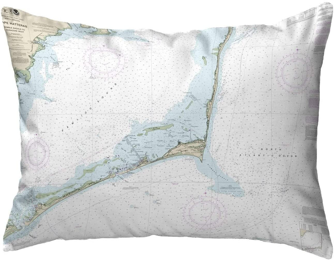 Nautical Map Noncorded Indoor/Outdoor Pillow 16x20 Color
