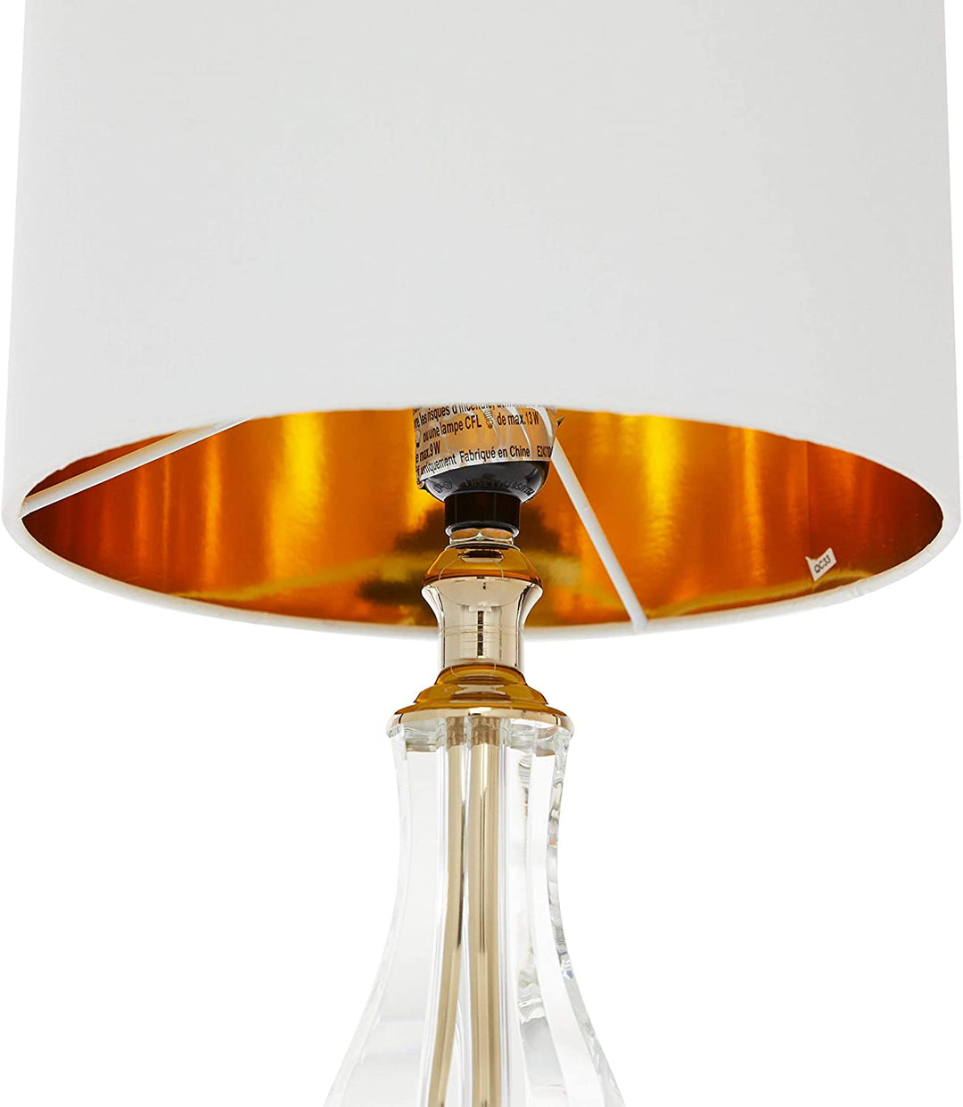 Vintage Clear Gold Buffet Lamp 10" X 26" 10 26 - Diamond Home USA