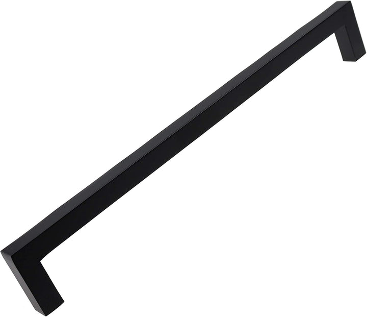 5 Pack 8 3/4 inch Center Solid Square Bar Pull Black